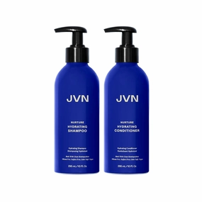 JVN Nurture Hydrating Shampoo & Conditioner, Nurture Shampoo & Conditioner for All Hair Types, Detangles & Softens Hair, Made with Clean Hemisqualane (10 Fl Oz)