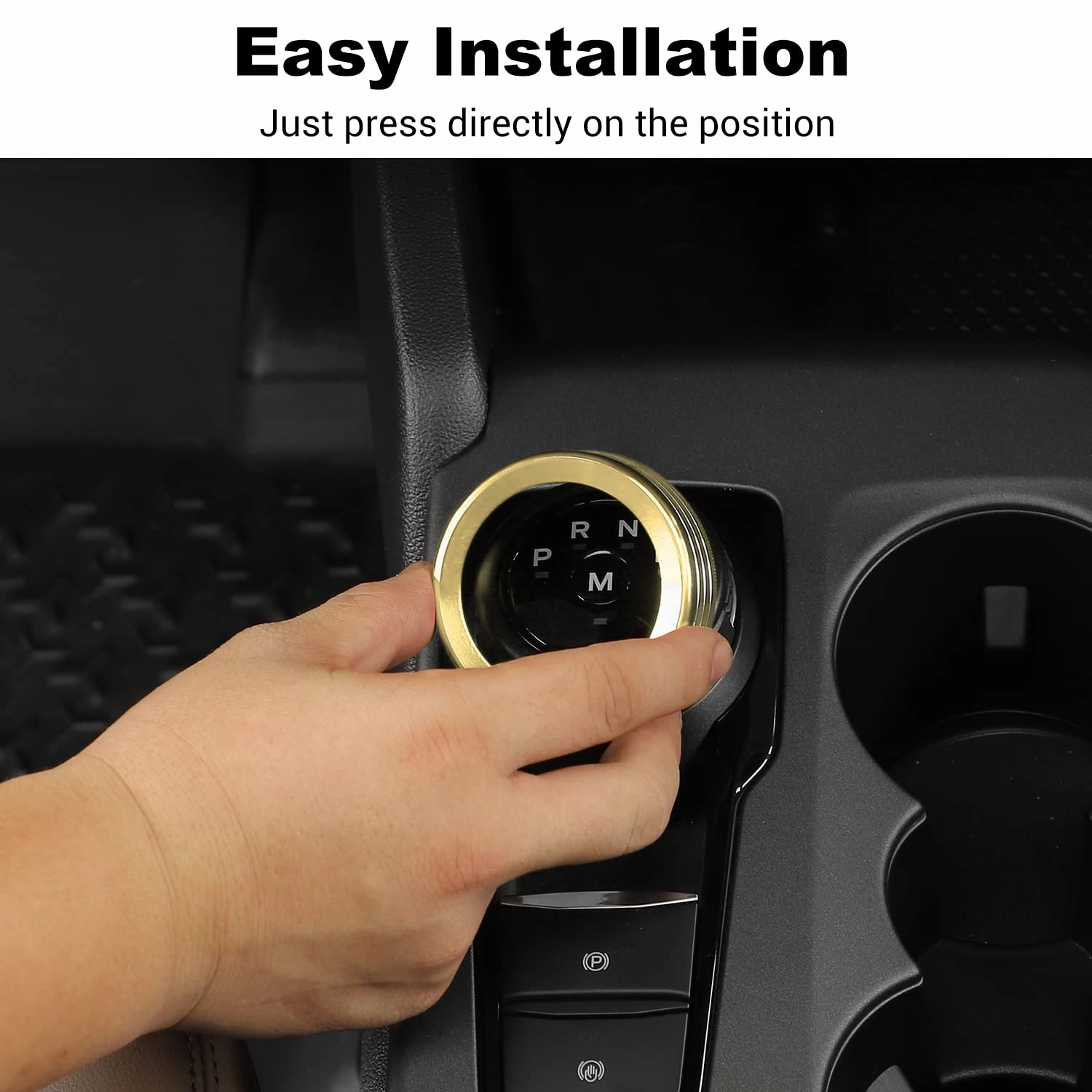 JWWY Air Conditioner Headlight Switch Knob 4WD Wheel Drive Trailer Gear Shift Switch Knob Cover for 2021-2025 Ford Bronco Sport Accessories Aluminum Alloy 7PCS Gold（Don't fit Bronco）