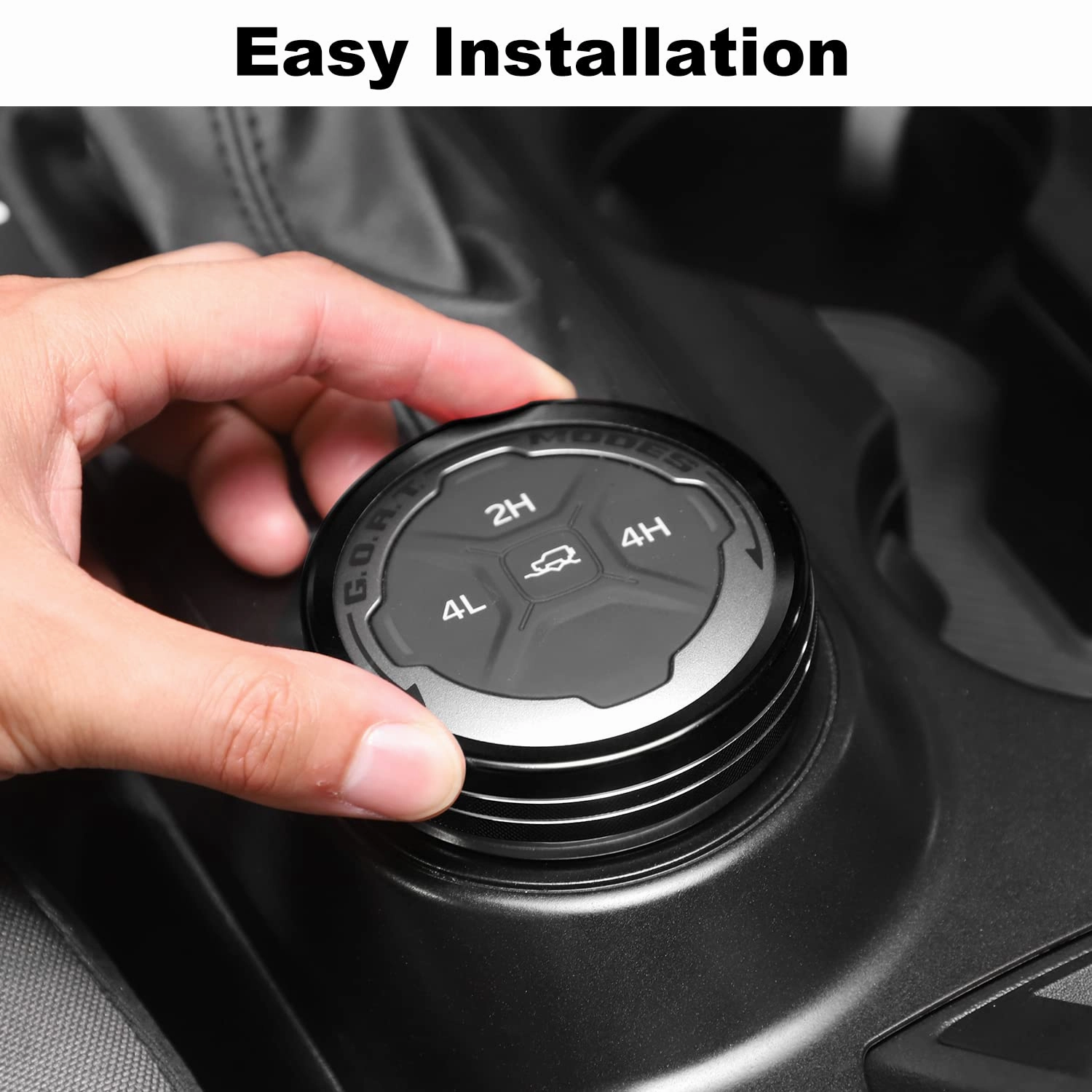 JWWY Air Conditioner Headlight Switch Knob 4WD Wheel Drive Trailer Gear Switch Knob Cover for 2021-2025 Ford Bronco Accessories Aluminum Alloy 6PCS Black（Don't fit Bronco Sport）