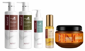 Karseell Hair Repair Set with Shampoo, Conditioner, Collagen Mask Argan Oil for Dry Damaged Hair, 5 item Multipack