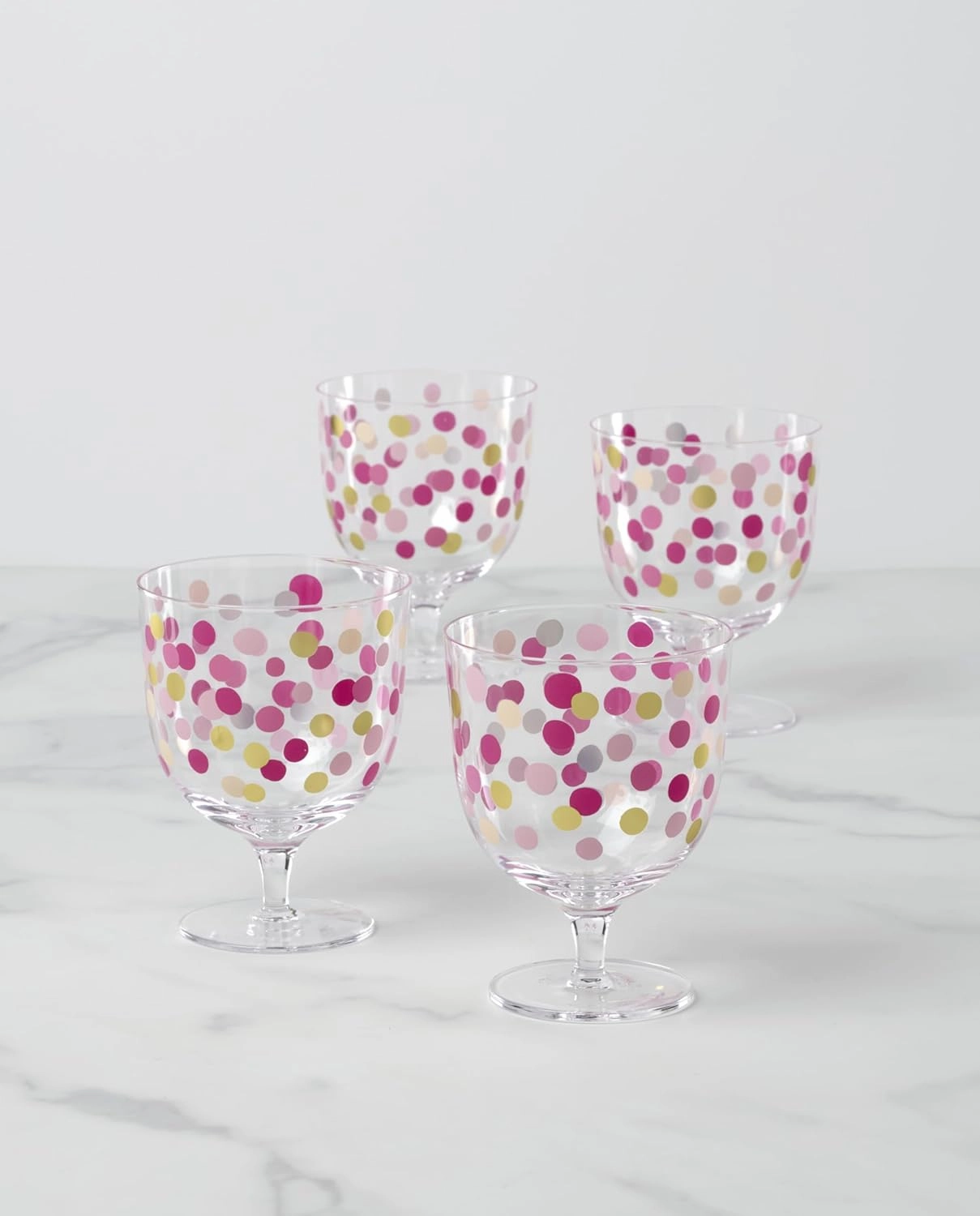 Kate Spade New York Its Raining Confetti Short Wine Glasses, Set Of 4