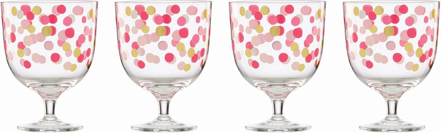 Kate Spade New York Its Raining Confetti Short Wine Glasses, Set Of 4