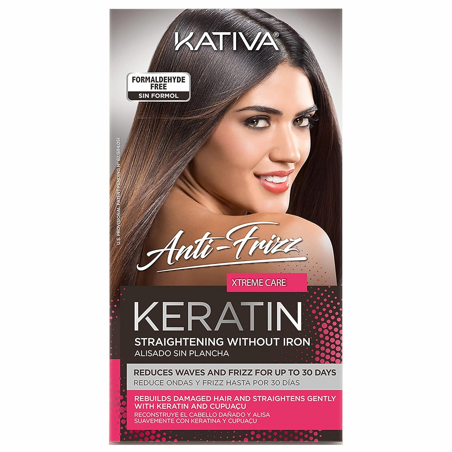 Kativa Anti-Frizz Xtreme Care, Home Use Straightening Treatment with Keratin and Cupuaçu, Rebuilds Damaged Hair and Straightens Waves