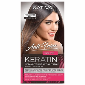 Kativa Anti-Frizz Xtreme Care, Home Use Straightening Treatment with Keratin and Cupuaçu, Rebuilds Damaged Hair and Straightens Waves