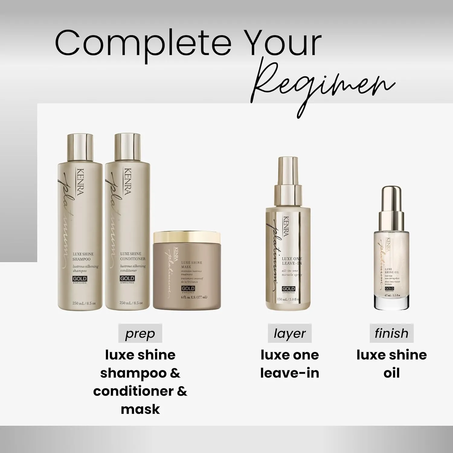 Kenra Platinum Luxe Shine Conditioner | Gold Enriched | Rich, Shine-Enhancing Daily Conditioner | Revitalies for Improved Manageability & Smoothness | All Hair Types | 8.5 fl. Oz