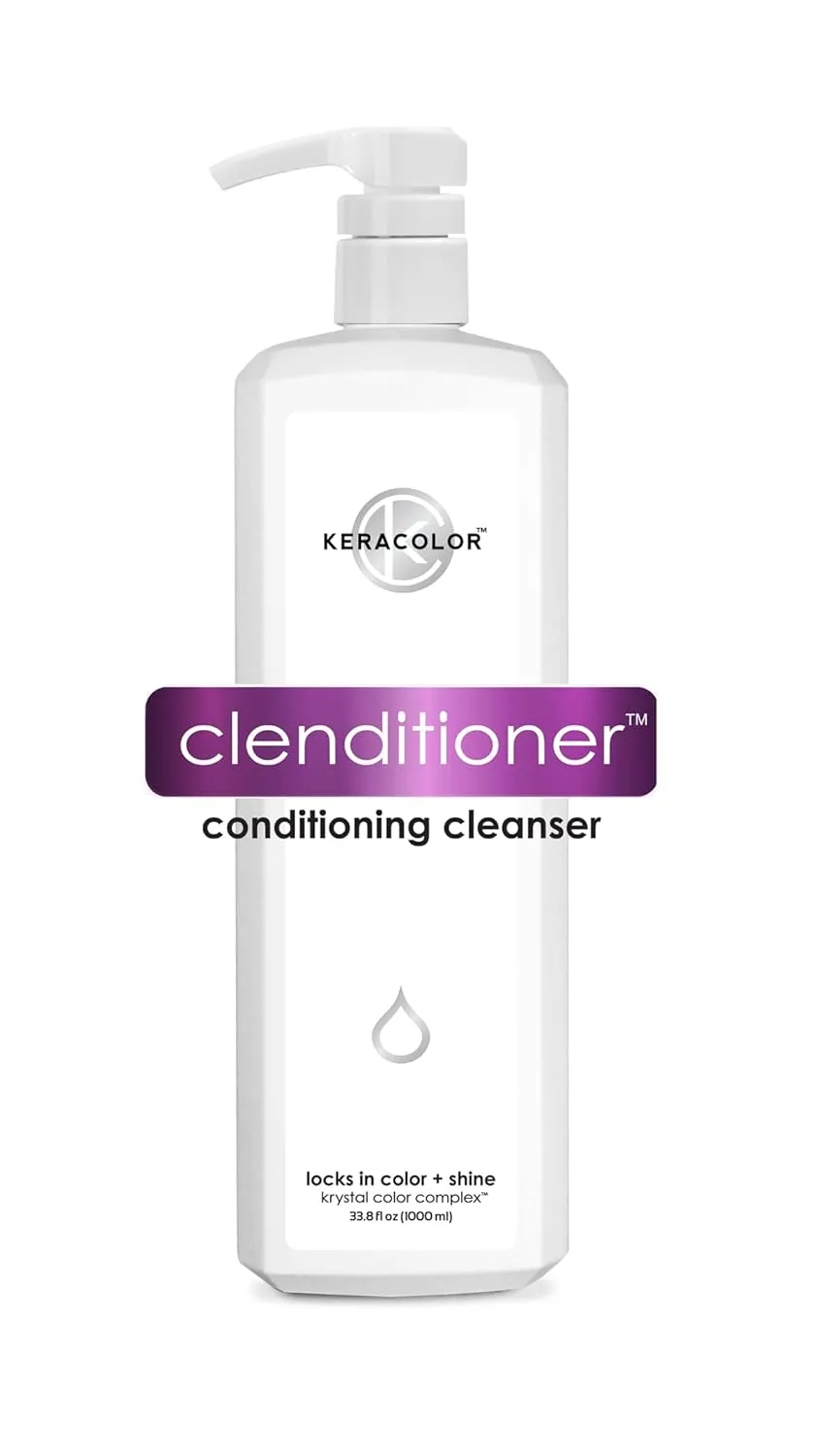Keracolor Clenditioner Cleansing Conditioner, Color Protecting Keratin-Infused Co-Wash, Prevents Fade, 2 Sizes