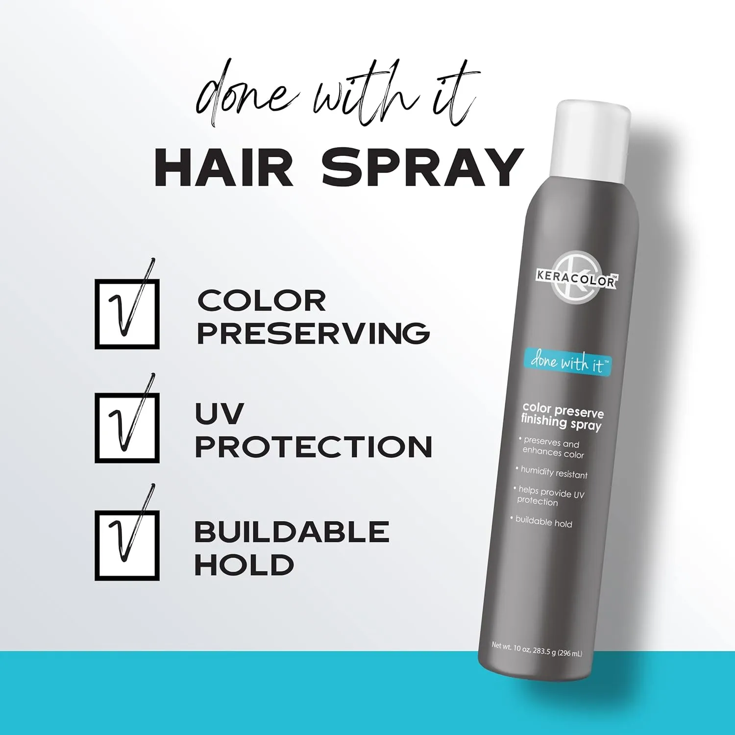KERACOLOR Kit of 3-in-1 (Cleanse   Conditioner   Color) Silver Blue Semi-Permanent Hair Dye and Finishing Hair Spray 10oz