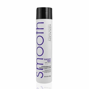 Keragen - Sulfate-free Color Enhance Purple Conditioner for Neutralizing Yellow Tones on Blonde and Silver Hair with Keratin, Panthenol, Vitamins, Collagen, and Jojoba Oil - 10oz