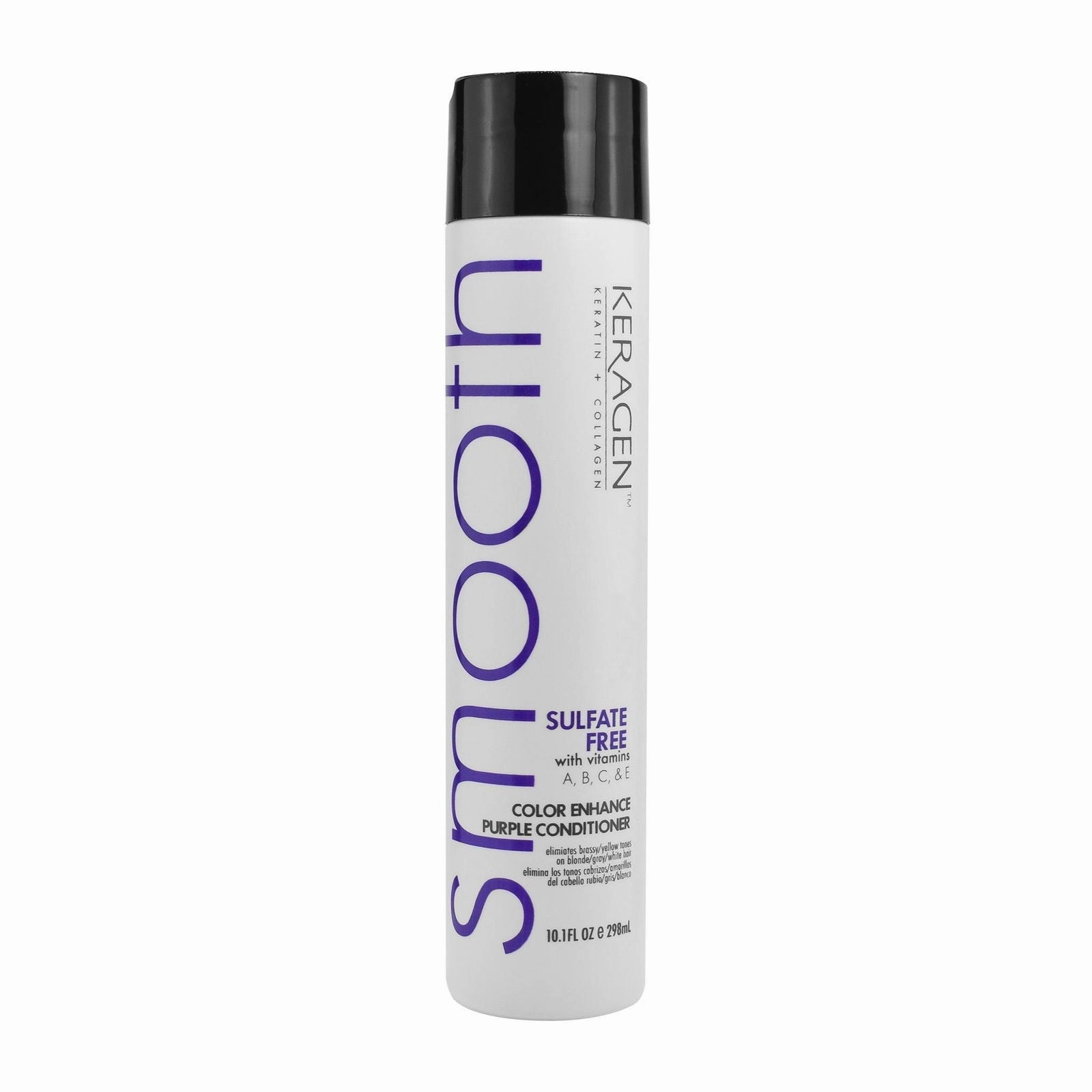 KERAGEN Sulfate-Free Color Enhance Purple Conditioner – Neutralizes Yellow Tones for Blonde & Silver Hair, with Keratin, Panthenol, Vitamins, Collagen & Jojoba Oil