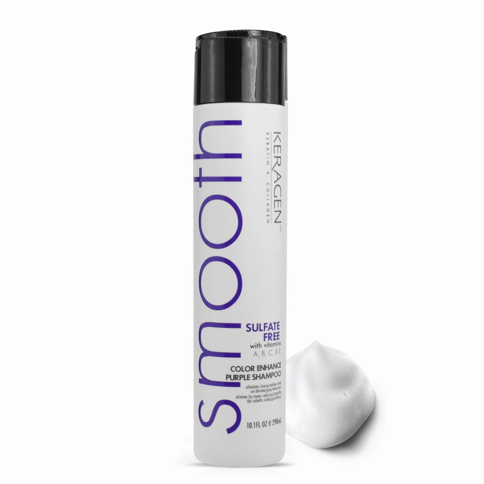 KERAGEN Sulfate-Free Color Enhance Purple Conditioner – Neutralizes Yellow Tones for Blonde & Silver Hair, with Keratin, Panthenol, Vitamins, Collagen & Jojoba Oil