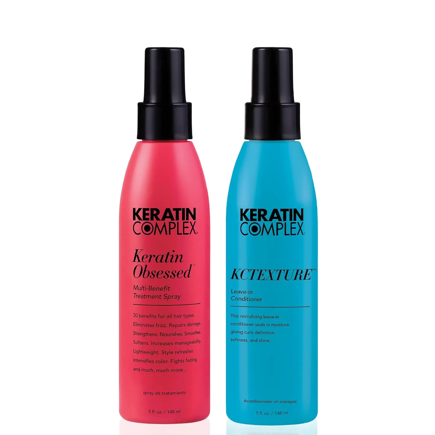 Keratin Complex - Blow Dry Essential Curl Kit - Keratin Obsessed, 5 fl oz   KCTEXTURE Leave-In Conditioner, 5 fl oz