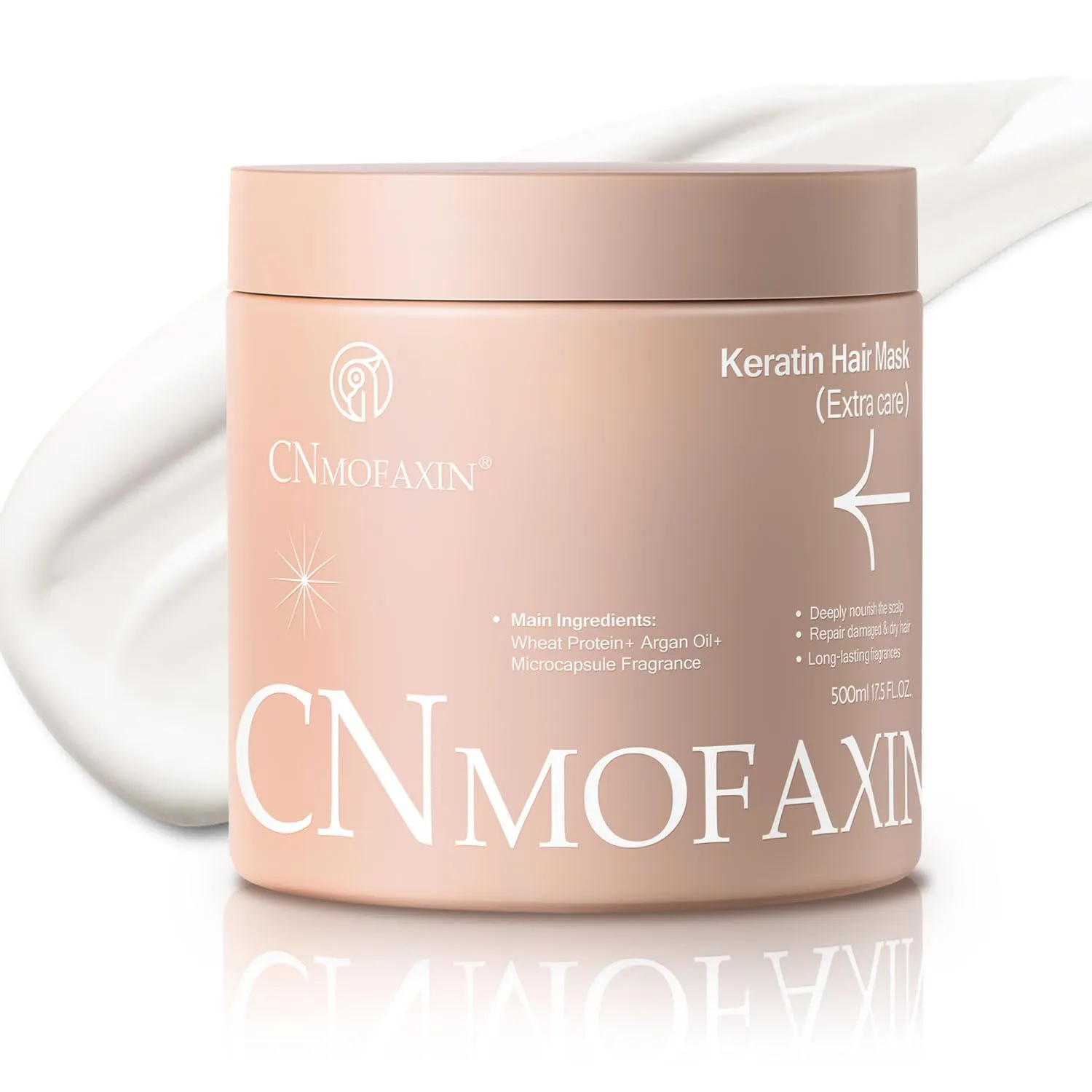 Keratin Hair Mask & Deep Conditioner, Hydrating & Deep Conditioning Repair with Wheat Protein & Argan Oil for Dry, Damaged, or Color-Treated Hair, Anti-Frizz Hair Treatment - 17.5 Oz.