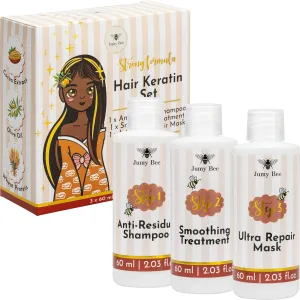 Keratin Hair Treatment Set 2.03 Fl Oz JUMY BEE 2.03 Fl.oz – At-Home Keratin Hair Mask Treatment with Shampoo, Conditioner – Shea Butter, Acai – Formaldehyde-Free, Frizz Control, All Hair Types