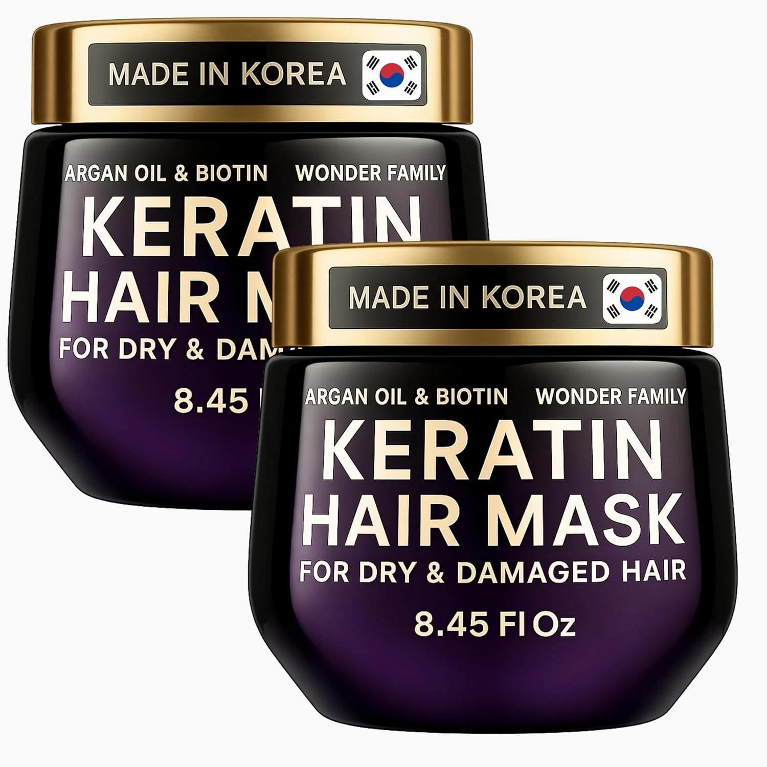Keratin Hair Mask for Damaged Hair Curly Straight (Pack of 2)