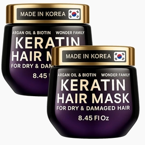 Keratin Hair Mask for Damaged Hair Curly Straight (Pack of 2)