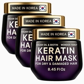 Keratin Hair Mask for Damaged Hair Curly Straight (Pack of 3)