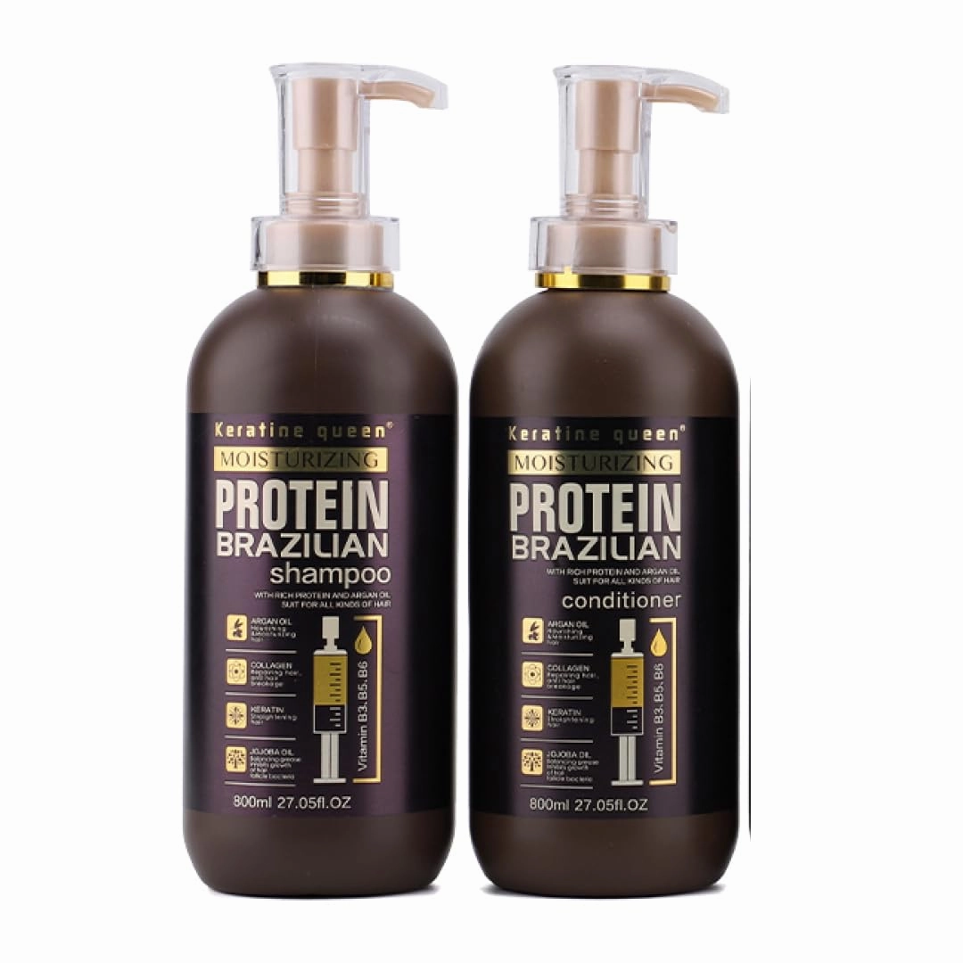 KeratinQueen Protein Nourishing Shampoo and Conditioner SET- Cuticle Repair