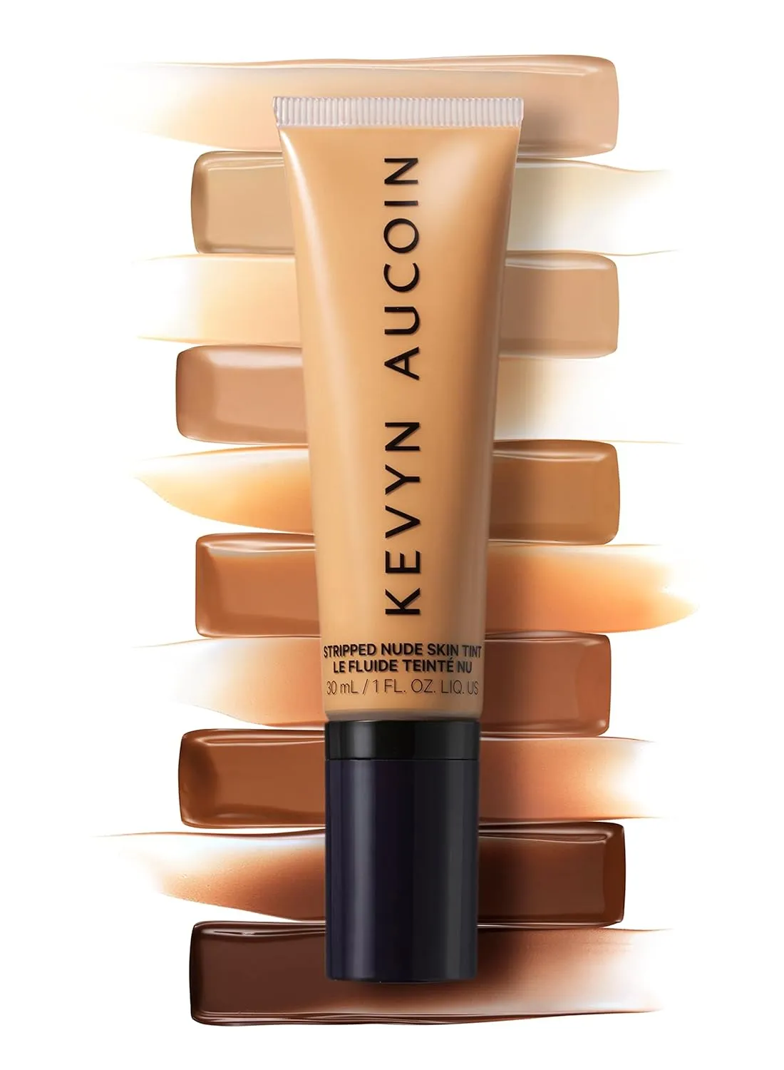 Kevyn Aucoin Stripped Nude Skin Tint: Tinted makeup foundation with blue light protection. Sheer to light coverage. Blurs imperfections for a natural even finish. Comfortable wear.