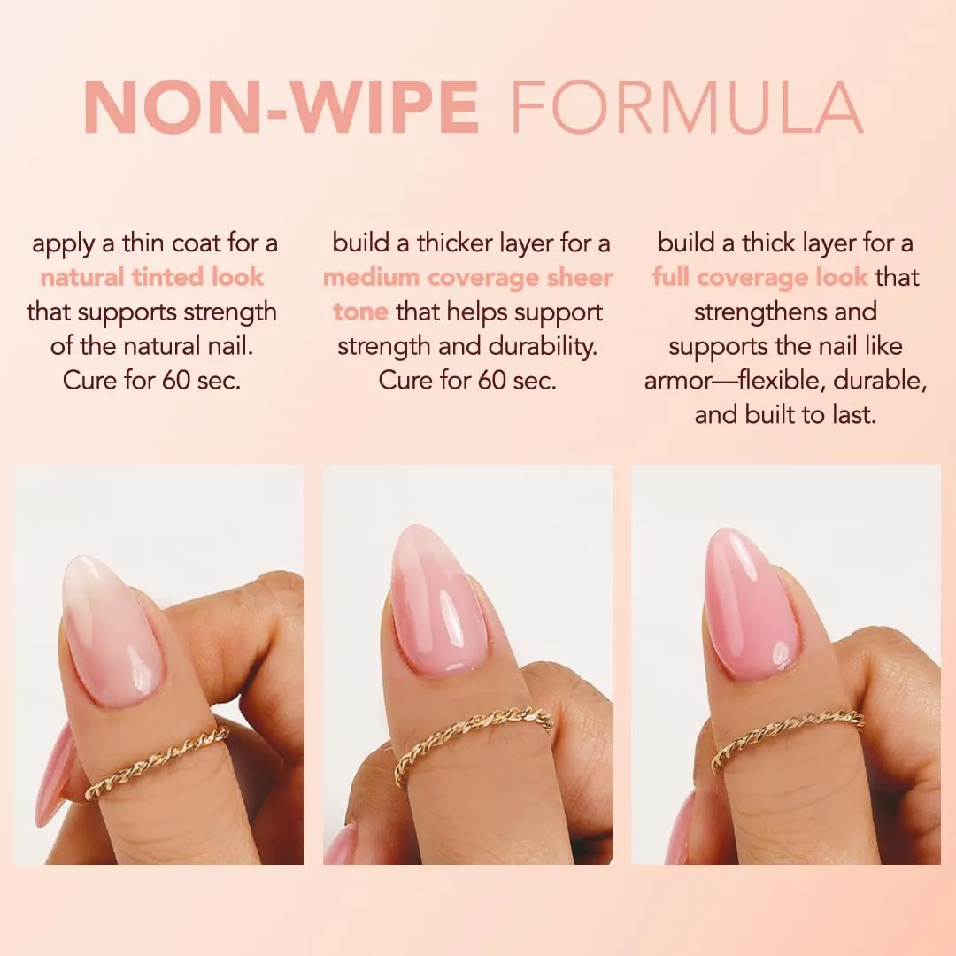 KIARA SKY Tinted Rubber Top Coat 0.5 oz | 2-in-1 Rubber Base & Top Coat - No Wipe Finish | Velvet Blush