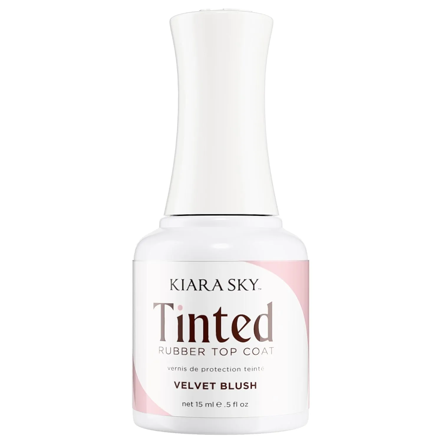 KIARA SKY Tinted Rubber Top Coat 0.5 oz | 2-in-1 Rubber Base & Top Coat - No Wipe Finish | Velvet Blush