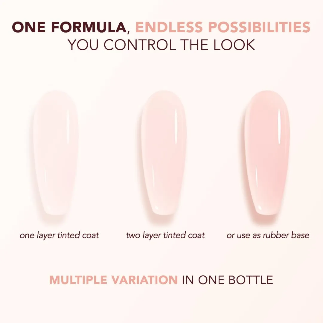 KIARA SKY Tinted Rubber Top Coat 0.5 oz | 2-in-1 Rubber Base & Top Coat - No Wipe Finish | Velvet Blush