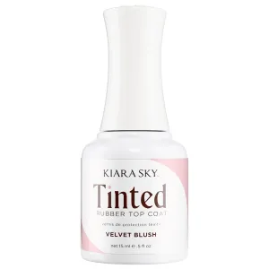 KIARA SKY Tinted Rubber Top Coat 0.5 oz | 2-in-1 Rubber Base & Top Coat - No Wipe Finish | Velvet Blush