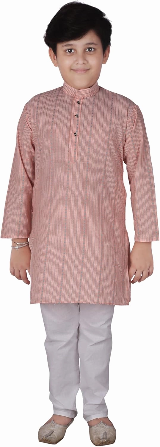 Kid's Indian Traditional Cotton Kurta Sets For Boys | Pack Of 1 (S-145)