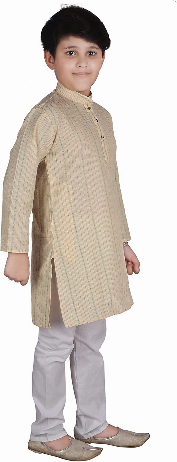 Kid's Indian Traditional Cotton Kurta Sets For Boys | Pack Of 1 (S-145)