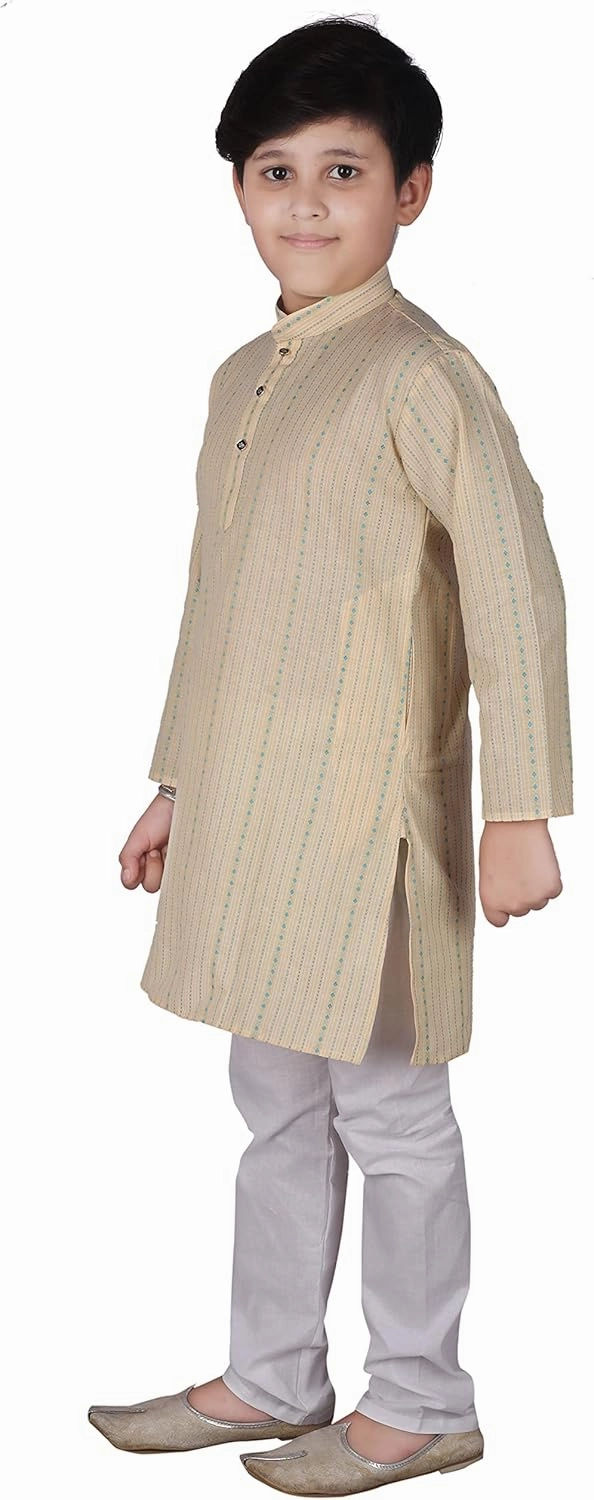 Kid's Indian Traditional Cotton Kurta Sets For Boys | Pack Of 1 (S-145)
