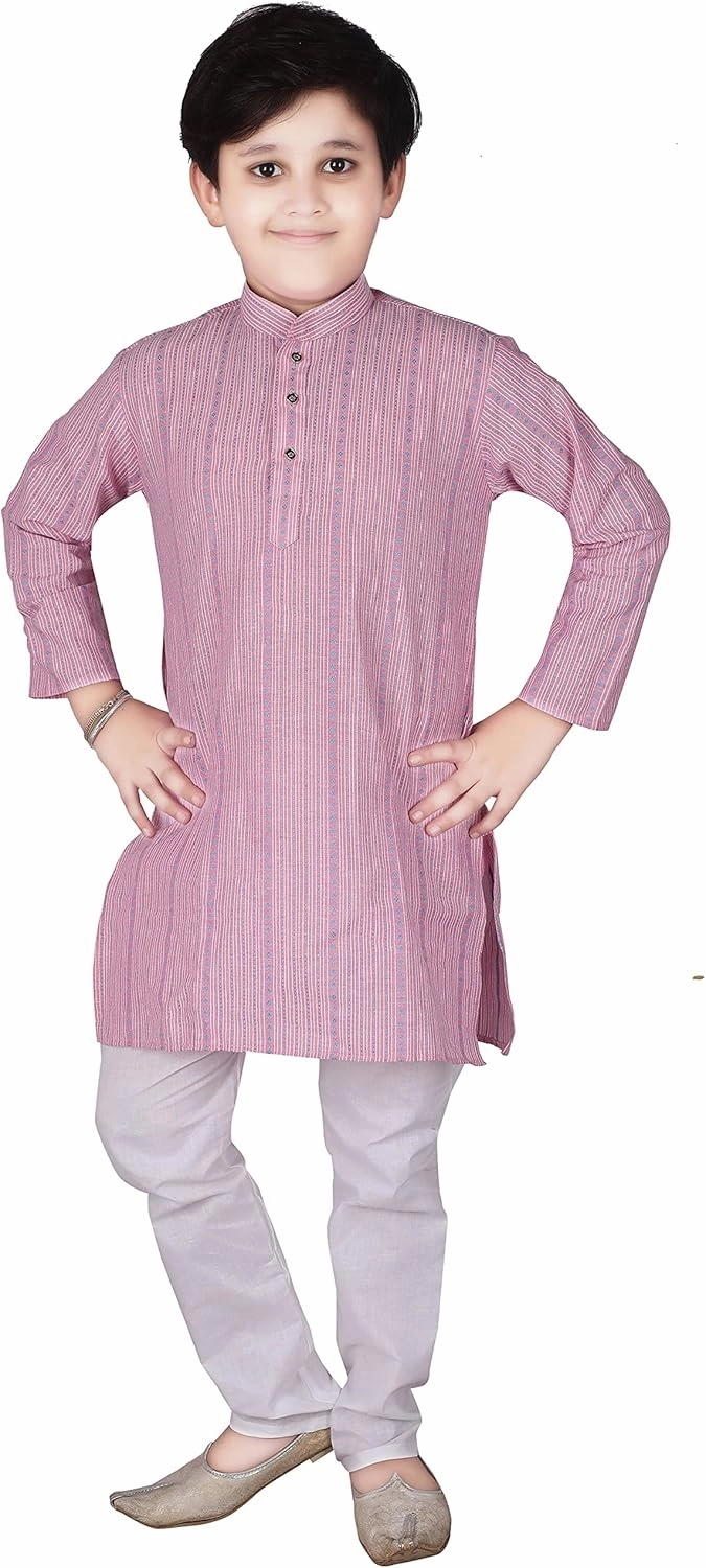 Kid's Indian Traditional Cotton Kurta Sets For Boys | Pack Of 1 (S-145)