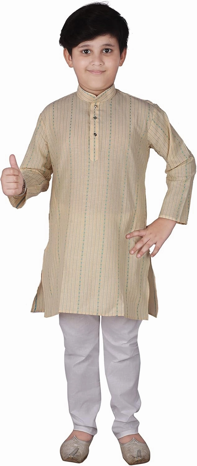 Kid's Indian Traditional Cotton Kurta Sets For Boys | Pack Of 1 (S-145)