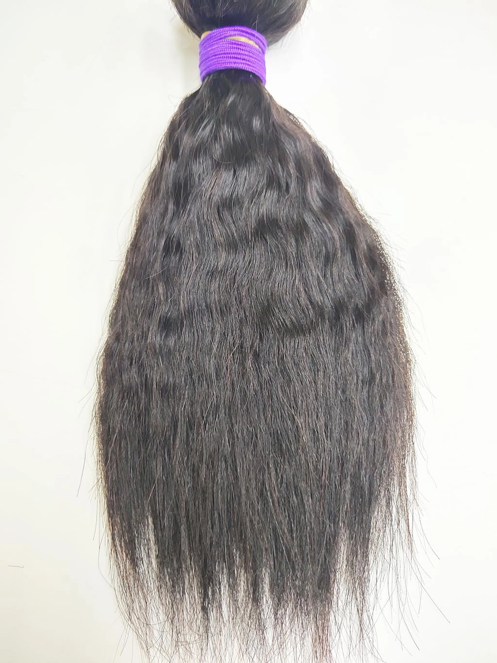 Kinky Straight 3 Bundles with 4x4 Lace Closure Free Part 100% Virgin Brazilian Human Hair Yaki Kinkycurly 10A Hair Weave Small Curly Extensions, Natural Black Color (8 8 8   8 inch)