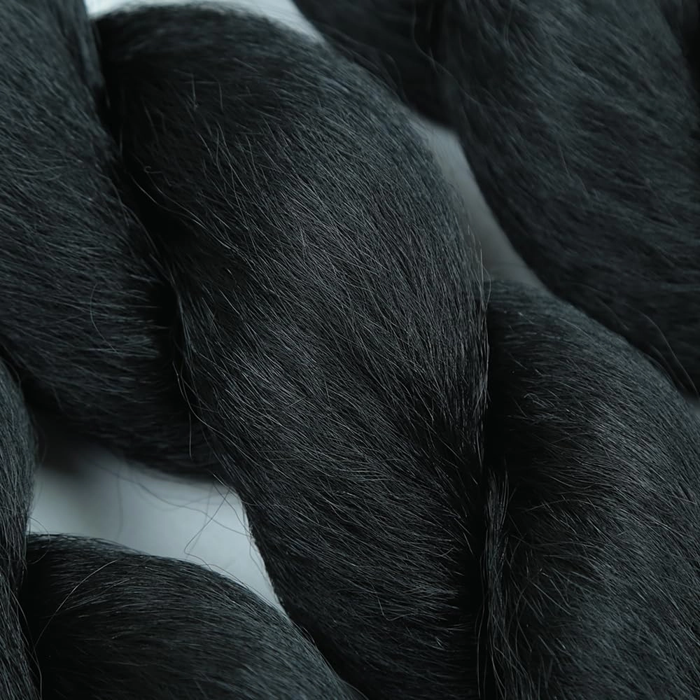 Kinky straight Vixen Crochet Bundles crochet hair16inch Natural Black Yaki Premium Synthetic Fibers for black women Hair Extension (3, 24 Inch Natural Black)