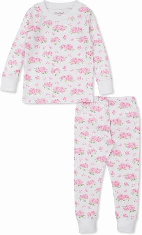 Kissy Kissy Girls Toddler Heavenly Hydrangeas Pink Print Long Pajamas Set