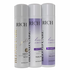 Kit (3) Home Treatment Care Blond Shampoo   Conditioner   Mask toning Color toning Silver
