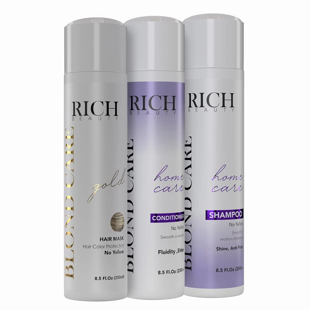 Kit (3) Home Treatment Care Blond Shampoo   Conditioner   Mask toning Color toning Silver