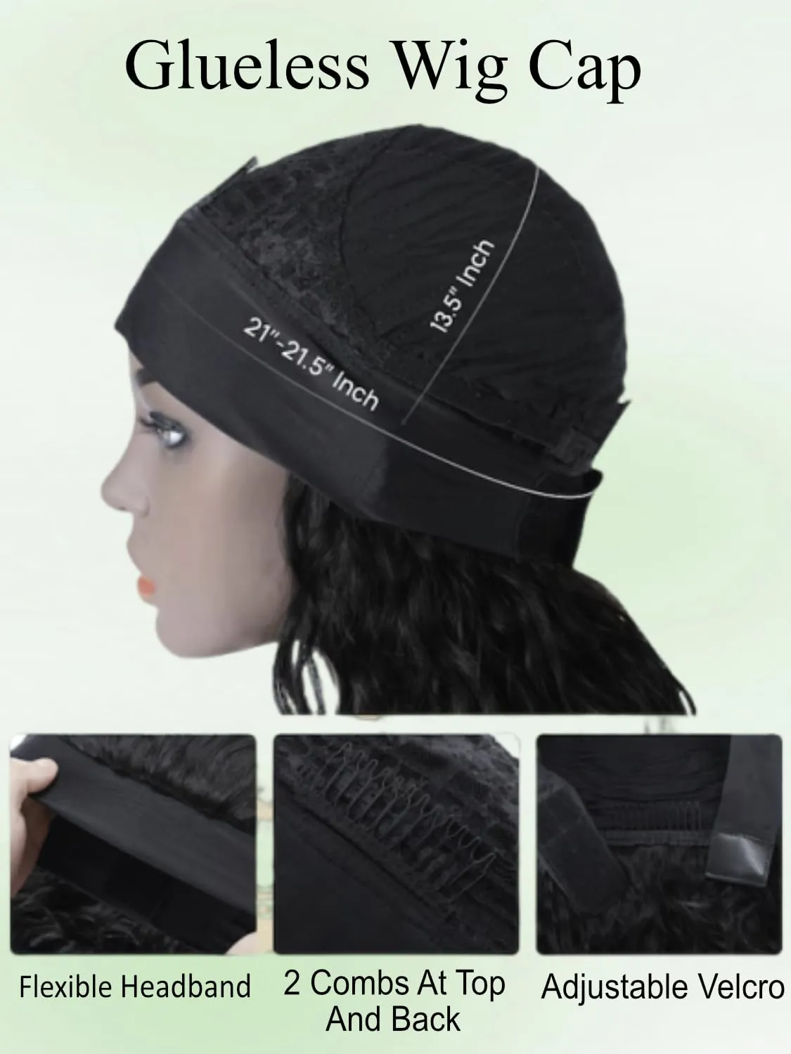 KLAIYI Afro Kinky Curly 3/4 Half Wig Human Hair Glueless Wear and Go Wig with or without Headband Natural Curls Non Lace Front Full Machine Made Ready to Wear Beginner Friendly 12A 180% Density 16Inch