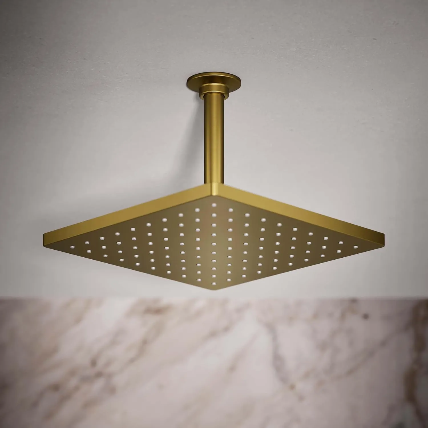 KOHLER 26149-2MB Honesty Square 10" Single-Function RAIN HEAD, Full Coverage SHOWERHEAD& Easy-to-clean Surface, Vibrant Brushed Moderne Brass, 2.5 GPM