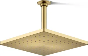 KOHLER 26149-2MB Honesty Square 10" Single-Function RAIN HEAD, Full Coverage SHOWERHEAD& Easy-to-clean Surface, Vibrant Brushed Moderne Brass, 2.5 GPM