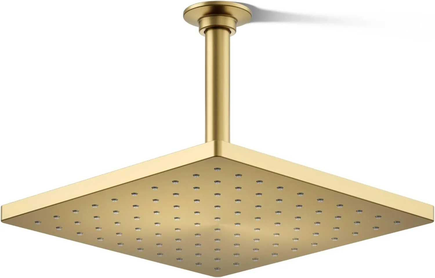 KOHLER 26149-2MB Honesty Square 10" Single-Function RAIN HEAD, Full Coverage SHOWERHEAD& Easy-to-clean Surface, Vibrant Brushed Moderne Brass, 2.5 GPM