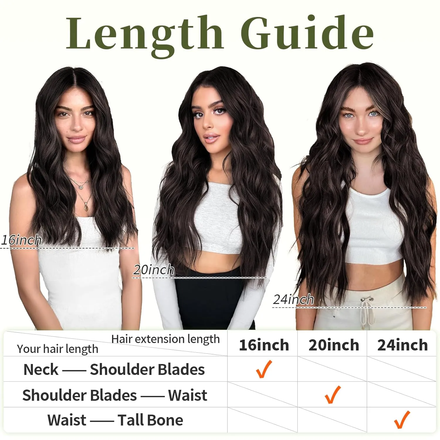 KooKaStyle Invisible Wire Hair Extensions with Transparent Headband Adjustable Size 4 Secure Clips Long Wavy Secret Wire Synthetic Hairpiece Dark Brown/6# 16 Inch for Women