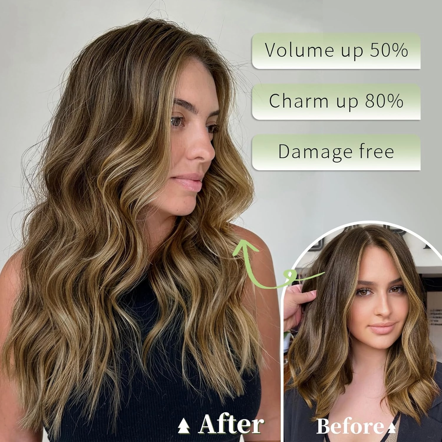 KooKaStyle Invisible Wire Hair Extensions with Transparent Headband Adjustable Size 4 Secure Clips Long Wavy Highlight Hairpiece 12 Inch Balayage Chocolate Brown to Caramel Blonde for Women