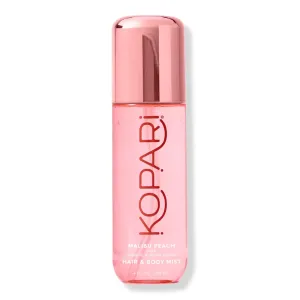 Kopari Hair & Body Mist Malibu Peach, Long-Lasting Playful Vibrant Tropical Scent, Warm Floral Fragrance, Blend of Peach with a Kiss of Jasmine, 4 oz