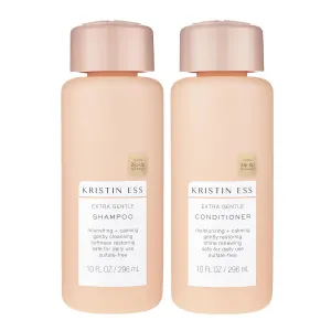 Kristin Ess Hair Extra Gentle Shampoo   Conditioner Bundle - Sensitive Skin   Scalp, Cleanses, Nourishing   Calming, Hydrating Conditioner, Vegan, Sulfate Free, Color Safe   Keratin Safe, 2 Piece Set