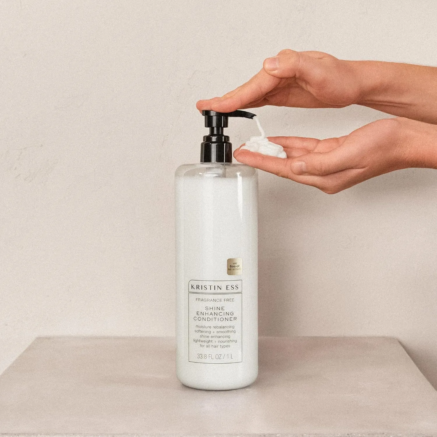 Kristin Ess Hair Fragrance Free Shampoo and Conditioner 1 Liter Set for Sensitive Skin and Scalp - Sulfate Free and Color Safe Shampoo and Conditioner - Hydrating   Moisturizing - Vegan   Cruelty Free