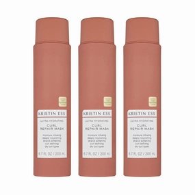 Kristin Ess Hair Ultra Hydrating Curl Repair Hair Mask with Shea Butter - Deep Conditioner Treatment for Dry Damaged Curly Hair, Vegan, Color   Keratin Safe, 6.7 fl oz (Pack of 3)