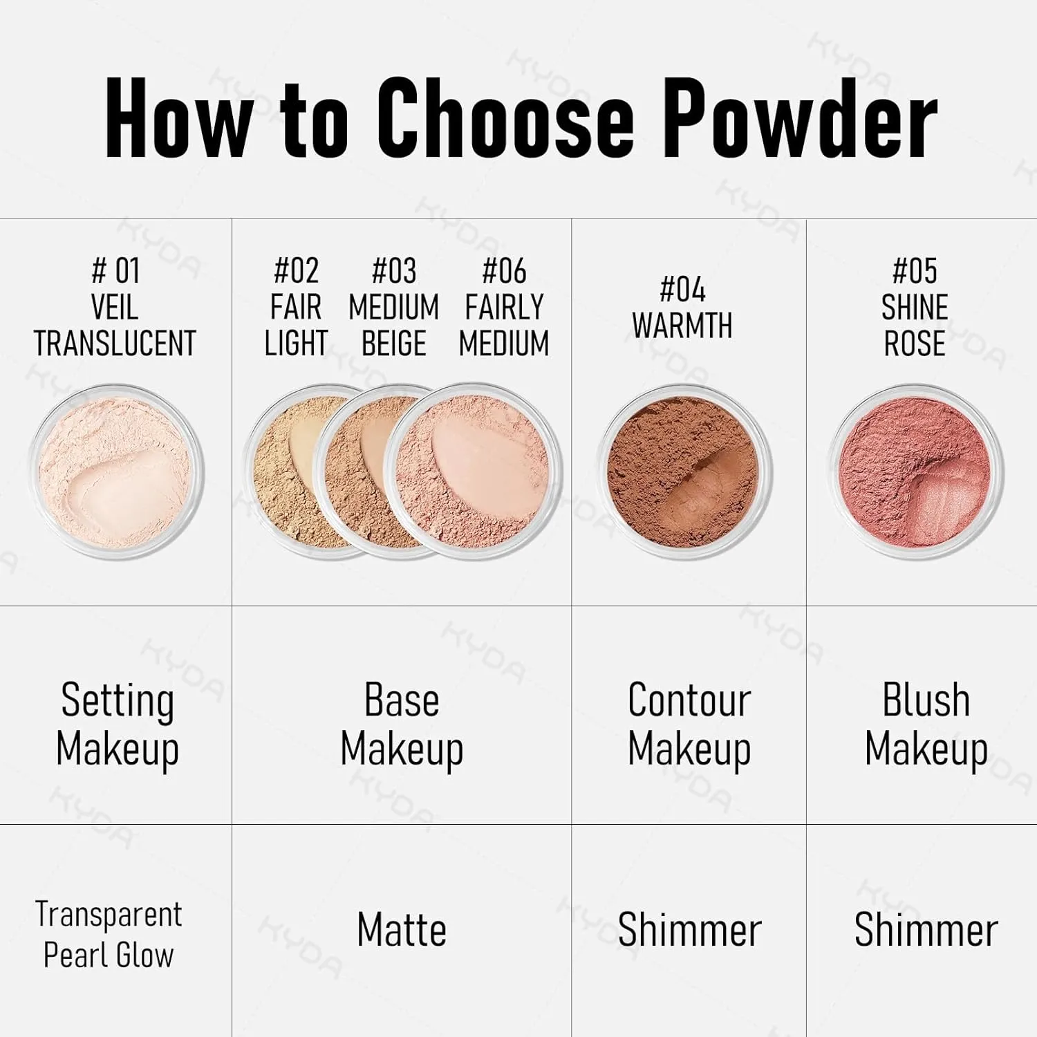 KYDA Mineral Powder Foundation, SPF 35 Lightweight Loose Powder Foundation, Skin-improving Mineral Foundation, Buildable Coverage, Natural Glow Base Makeup, with Foundation Brush, Fair Light