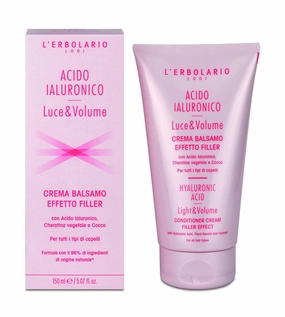 L'Erbolario Hyaluronic Acid Light and Volume Conditioner Cream - Hair Conditioner for Women and Men with Keratin and Coconut - All Hair Types - 5.1 oz