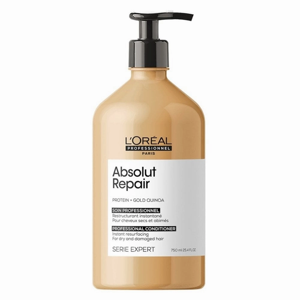 L'Oreal Professionnel Serie Expert Absolut Repair Protein   Gold Quinoa Instant Resurfacing Shampoo 1500ml, Conditioner 750ml & Mask 500ml Trio