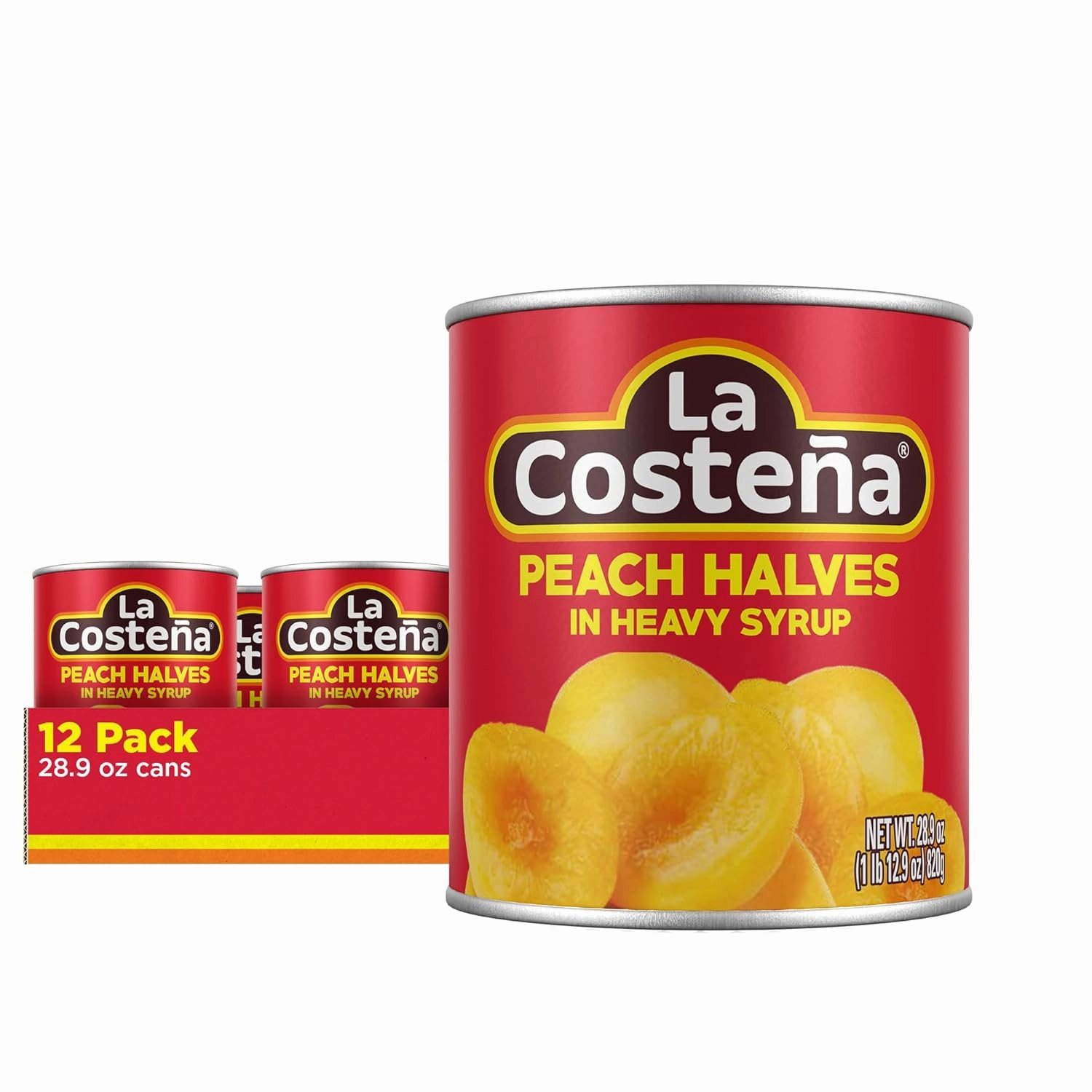 La Costeña Peach Halves in Heavy Syrup 29 oz (12-Pack)